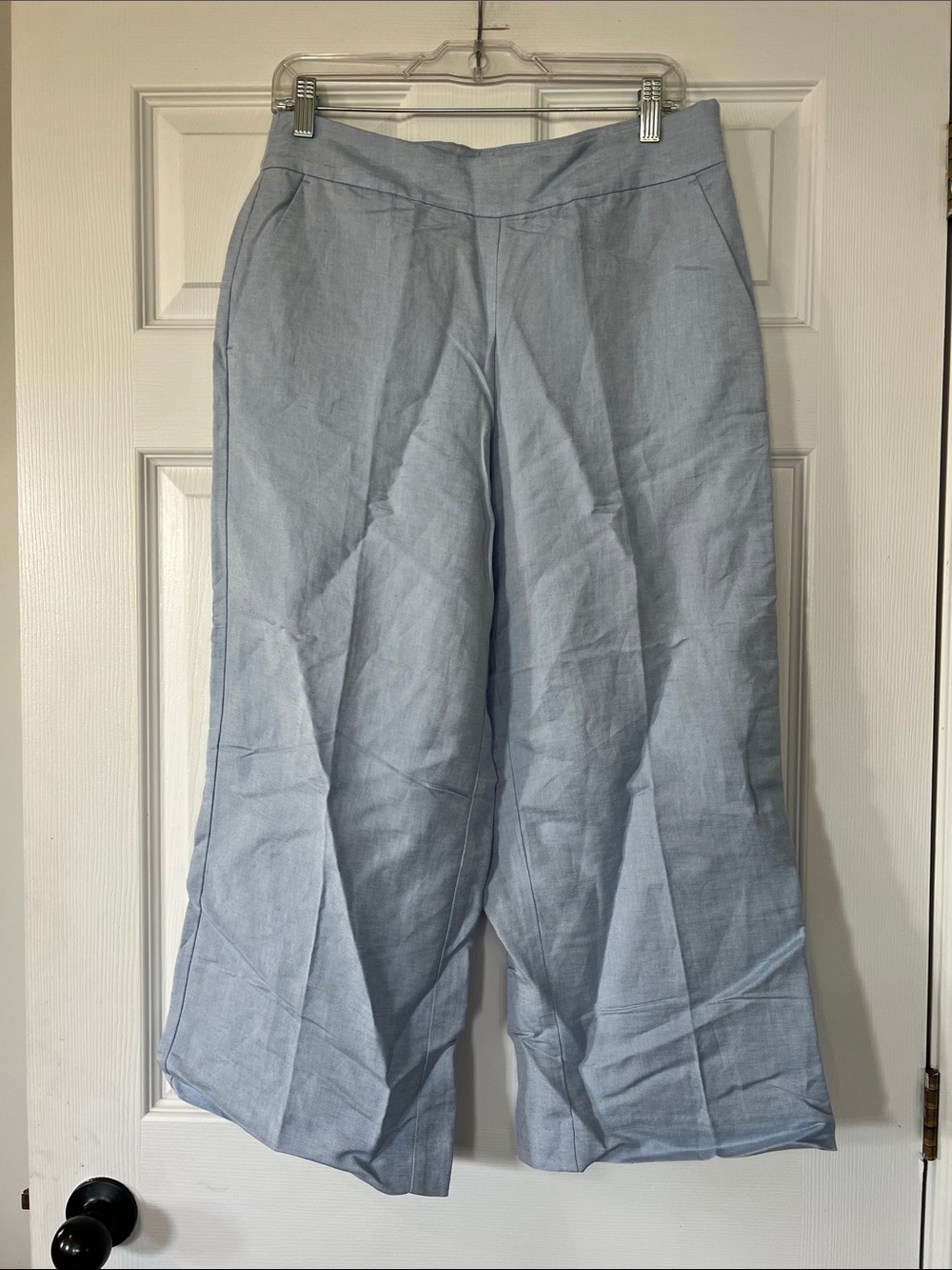 LOFT Pale Blue Wide-Leg Trousers